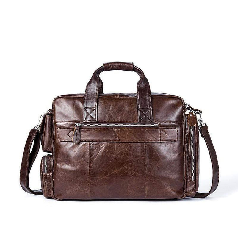 Rossie Viren  Men's Large Handmade Vintage Leather Briefcase Messenger Shoulder Bag-5