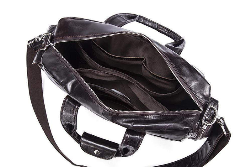Rossie Viren  Men's Large Handmade Vintage Leather Briefcase Messenger Shoulder Bag-16