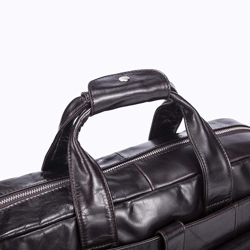 Rossie Viren  Men's Large Handmade Vintage Leather Briefcase Messenger Shoulder Bag-15