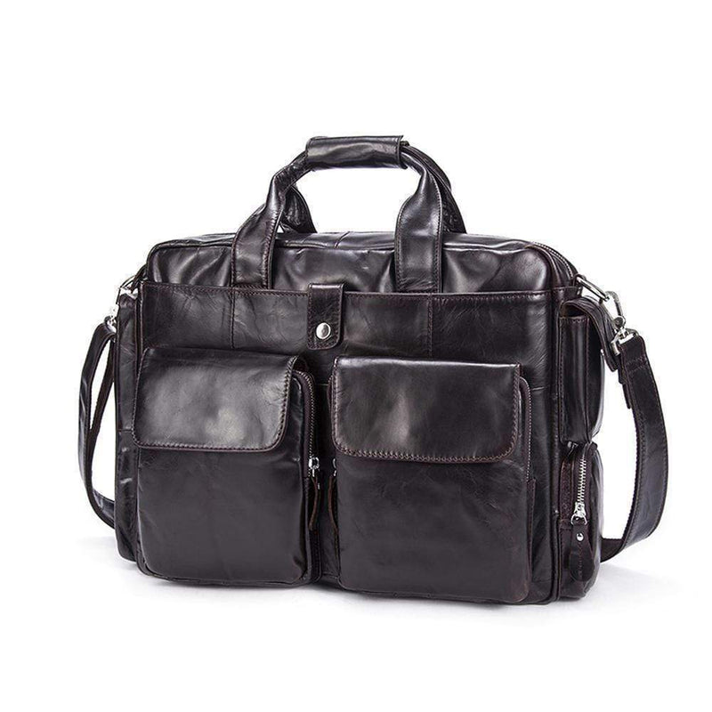 Rossie Viren  Men's Large Handmade Vintage Leather Briefcase Messenger Shoulder Bag-12