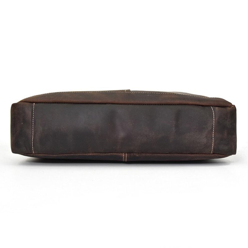 Rossie Viren  Men's Large  Vintage Brown Leather Briefcase / Leather Satchel / Leather Travel Bag /Leather Messenger Bag-6