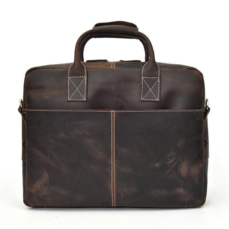 Rossie Viren  Men's Large  Vintage Brown Leather Briefcase / Leather Satchel / Leather Travel Bag /Leather Messenger Bag-4