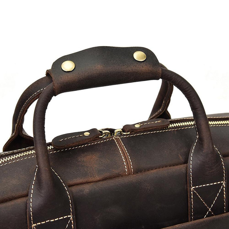 Rossie Viren  Men's Large  Vintage Brown Leather Briefcase / Leather Satchel / Leather Travel Bag /Leather Messenger Bag-9