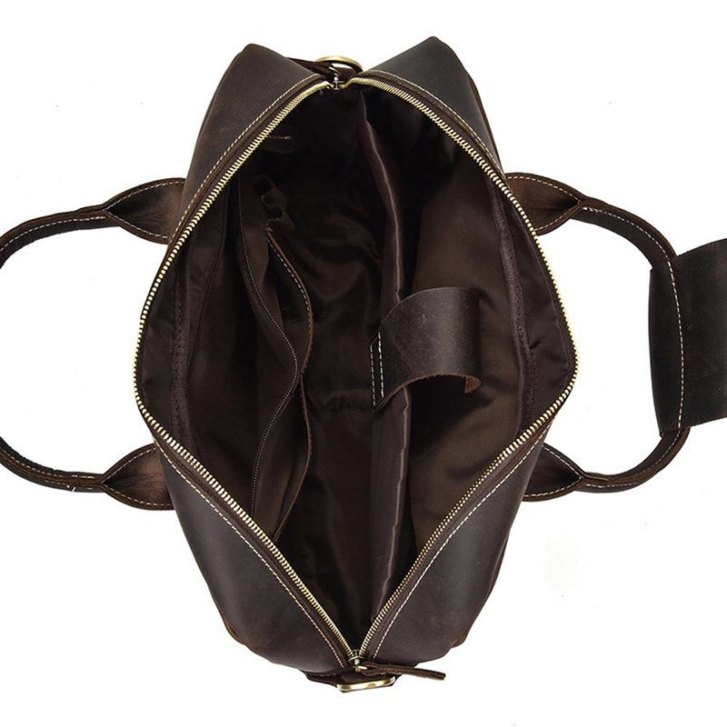 Rossie Viren  Men's Large  Vintage Brown Leather Briefcase / Leather Satchel / Leather Travel Bag /Leather Messenger Bag-14