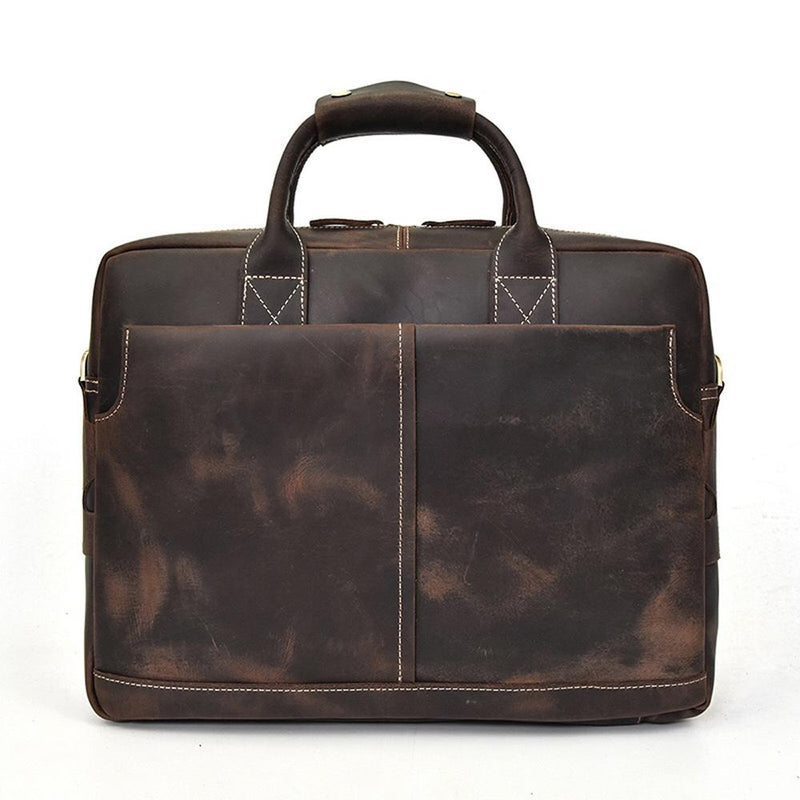Rossie Viren  Men's Large  Vintage Brown Leather Briefcase / Leather Satchel / Leather Travel Bag /Leather Messenger Bag-3