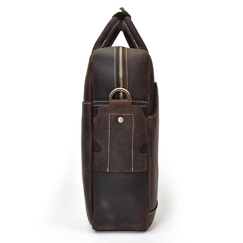 Rossie Viren  Men's Large  Vintage Brown Leather Briefcase / Leather Satchel / Leather Travel Bag /Leather Messenger Bag-5