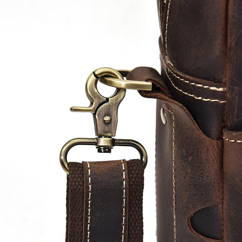 Rossie Viren  Men's Large  Vintage Brown Leather Briefcase / Leather Satchel / Leather Travel Bag /Leather Messenger Bag-8