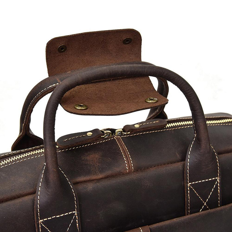 Rossie Viren  Men's Large  Vintage Brown Leather Briefcase / Leather Satchel / Leather Travel Bag /Leather Messenger Bag-10