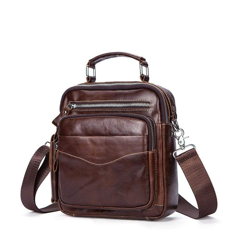 Rossie Viren  Men's Leather Briefcase Vintage Messenger Crossbody Bag-8