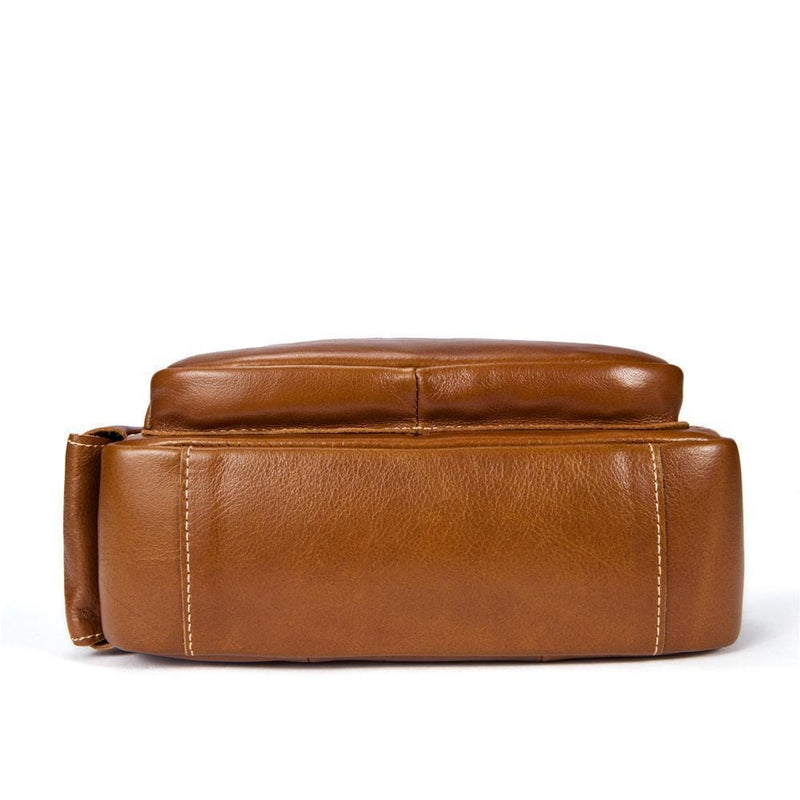 Rossie Viren  Men's Leather Briefcase Vintage Messenger Crossbody Bag-3