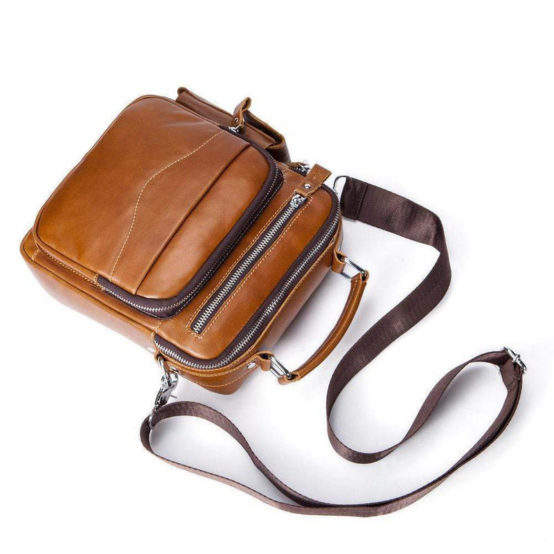 Rossie Viren  Men's Leather Briefcase Vintage Messenger Crossbody Bag-4