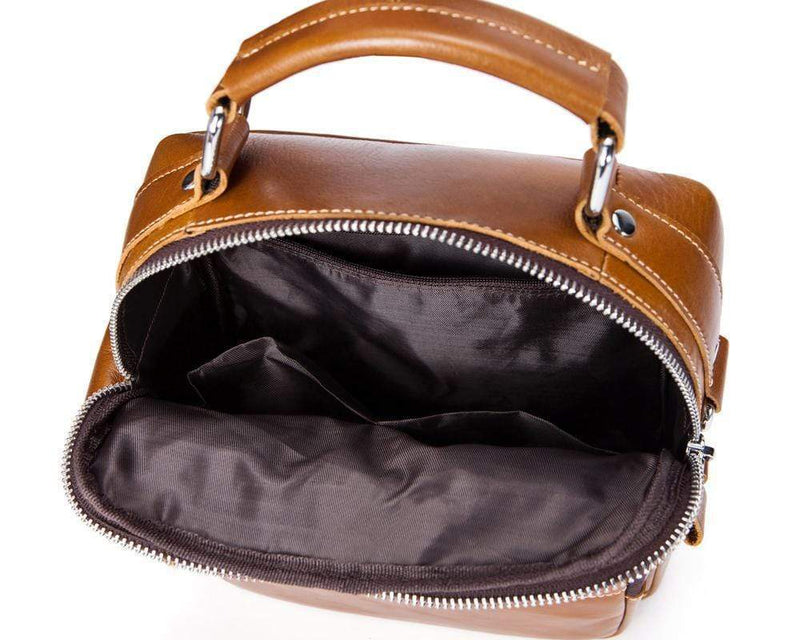 Rossie Viren  Men's Leather Briefcase Vintage Messenger Crossbody Bag-5