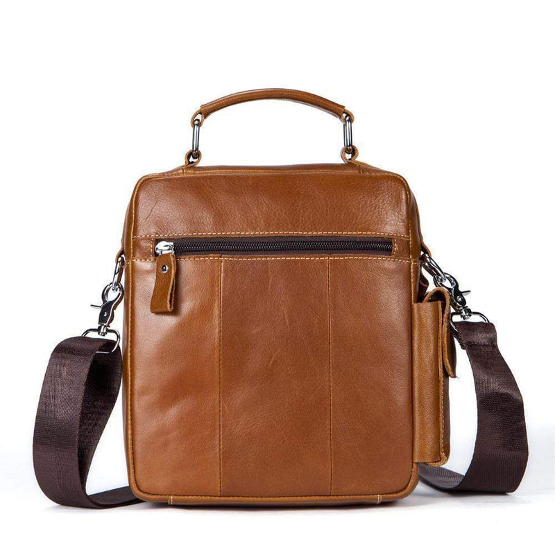 Rossie Viren  Men's Leather Briefcase Vintage Messenger Crossbody Bag-2