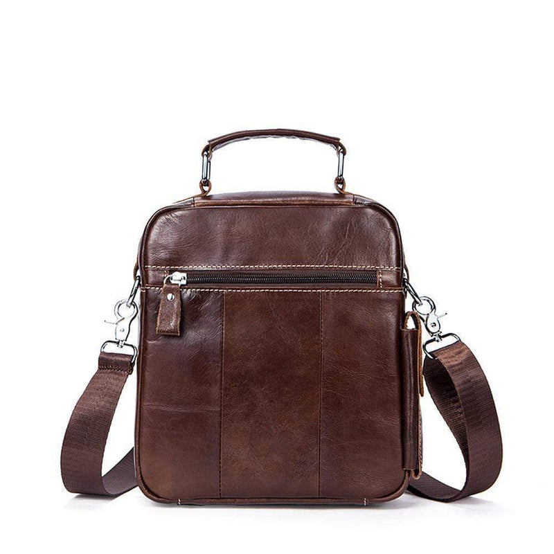 Rossie Viren  Men's Leather Briefcase Vintage Messenger Crossbody Bag-9