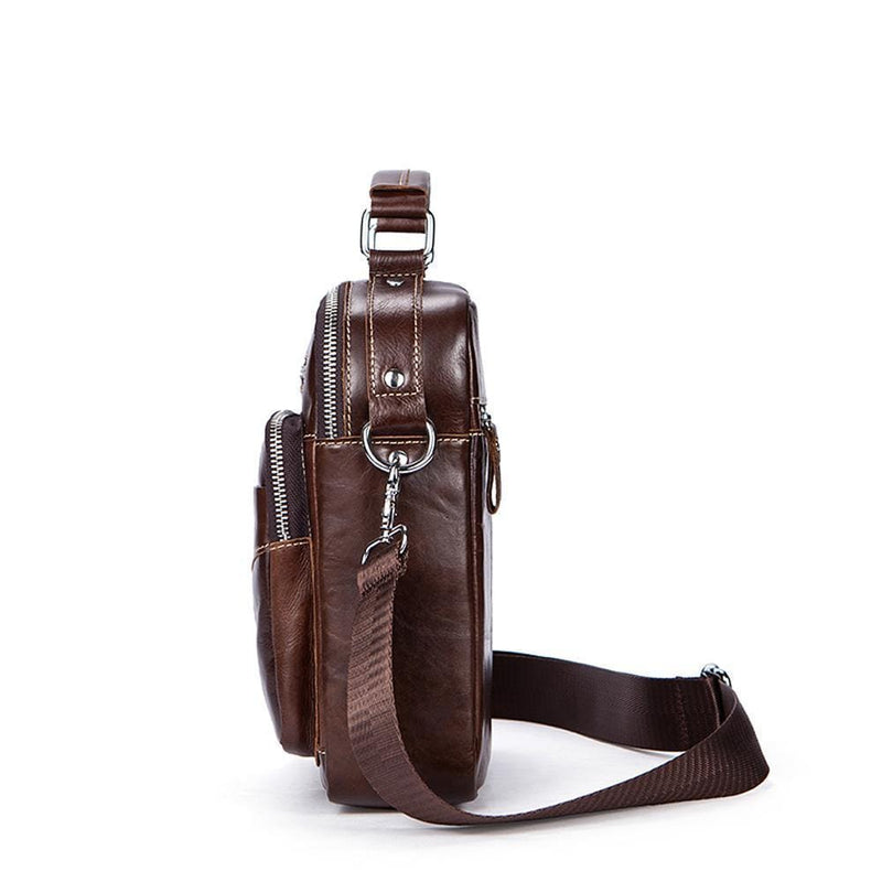 Rossie Viren  Men's Leather Briefcase Vintage Messenger Crossbody Bag-7