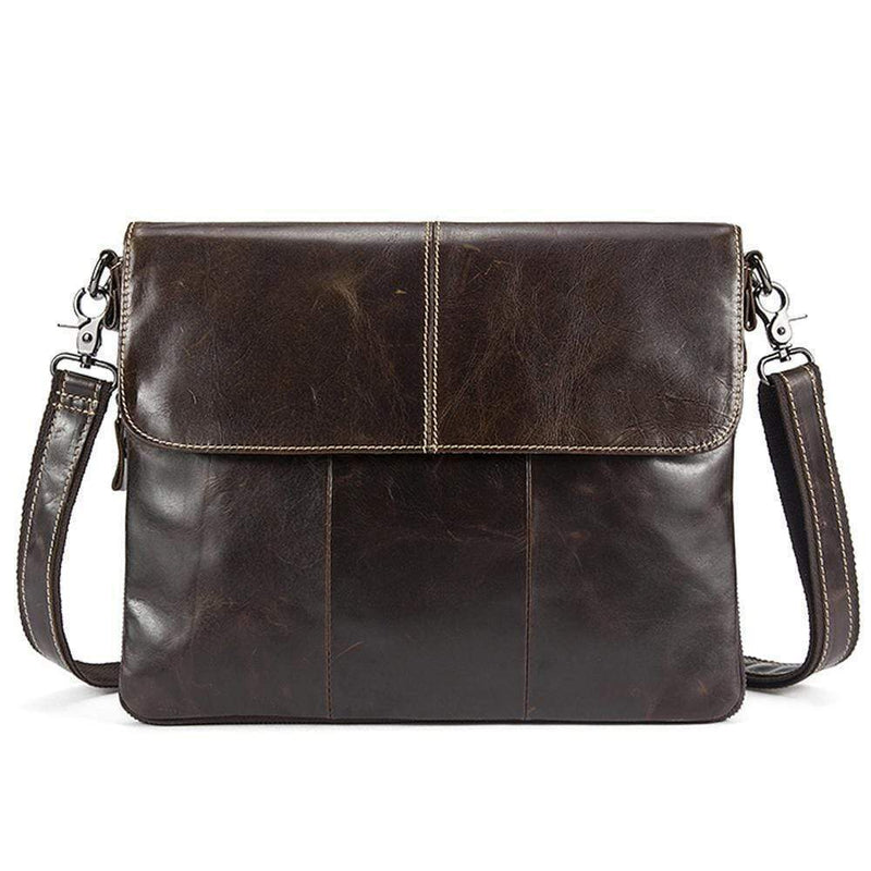 Rossie Viren Men's  Medium Vintage Leather Messenger Bag-2