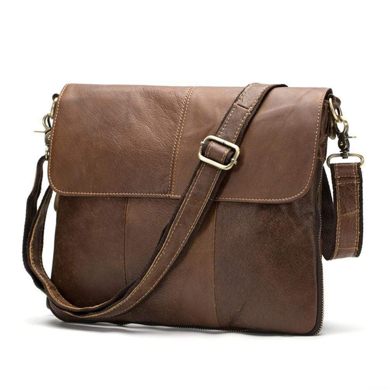 Rossie Viren Men's  Medium Vintage Leather Messenger Bag-3