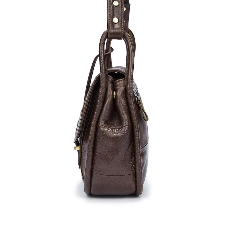 Rossie Viren  Men's Vintage Brown  Leather Messenger Shoulder Bag-3