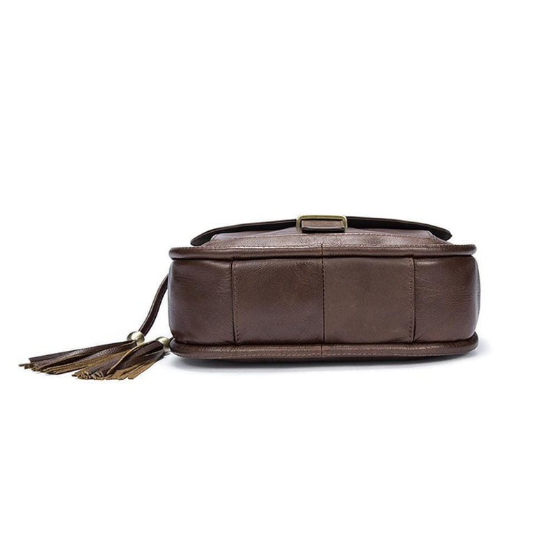 Rossie Viren  Men's Vintage Brown  Leather Messenger Shoulder Bag-6