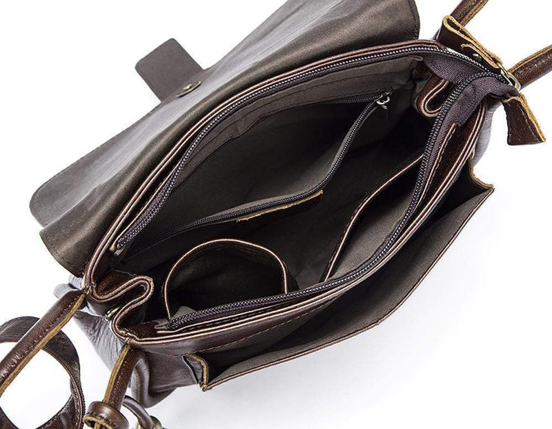 Rossie Viren  Men's Vintage Brown  Leather Messenger Shoulder Bag-5