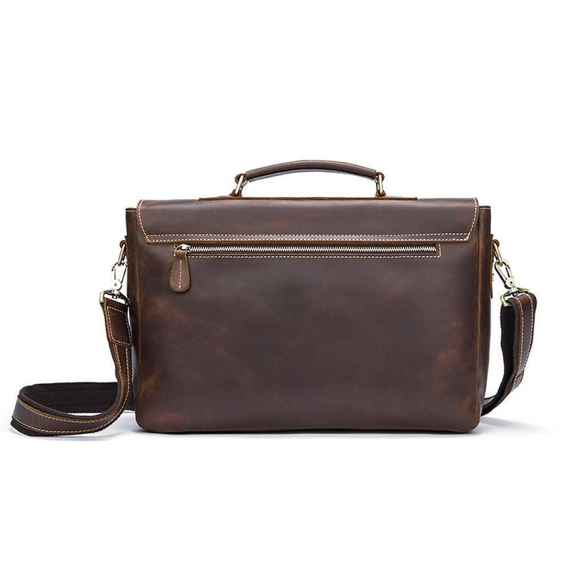 Rossie Viren  Men's Vintage Brown  Leather Postman Messenger Laptop Bag-4