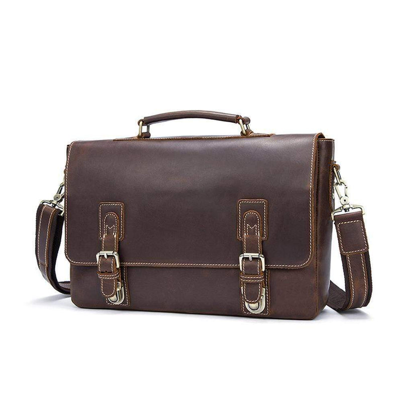 Rossie Viren  Men's Vintage Brown  Leather Postman Messenger Laptop Bag-2