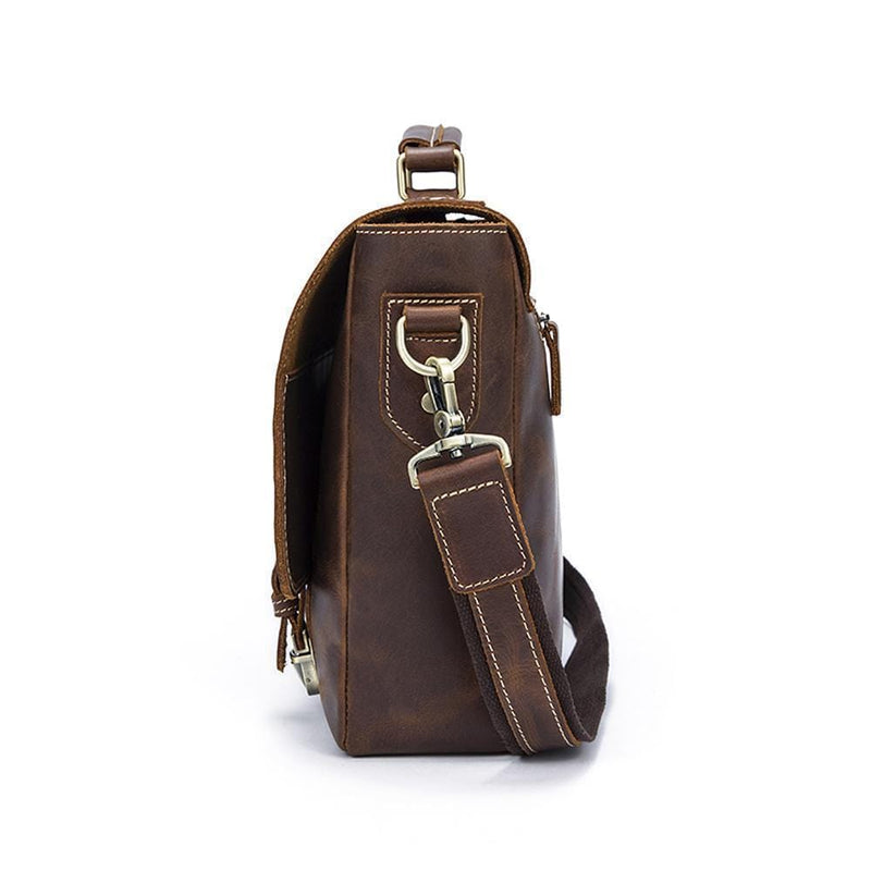 Rossie Viren  Men's Vintage Brown  Leather Postman Messenger Laptop Bag-3