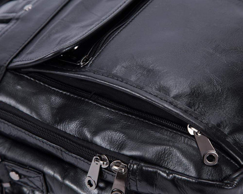 Rossie Viren  Men's Vintage Cowhide Leather Luggage Slim Briefcase-6