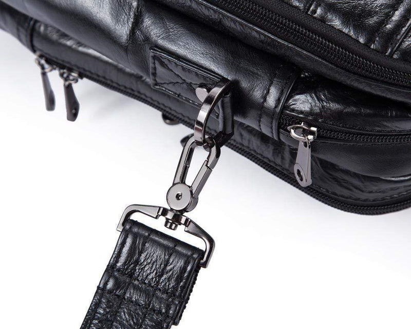 Rossie Viren  Men's Vintage Cowhide Leather Luggage Slim Briefcase-3