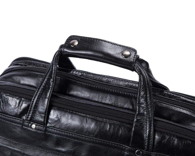 Rossie Viren  Men's Vintage Cowhide Leather Luggage Slim Briefcase-5