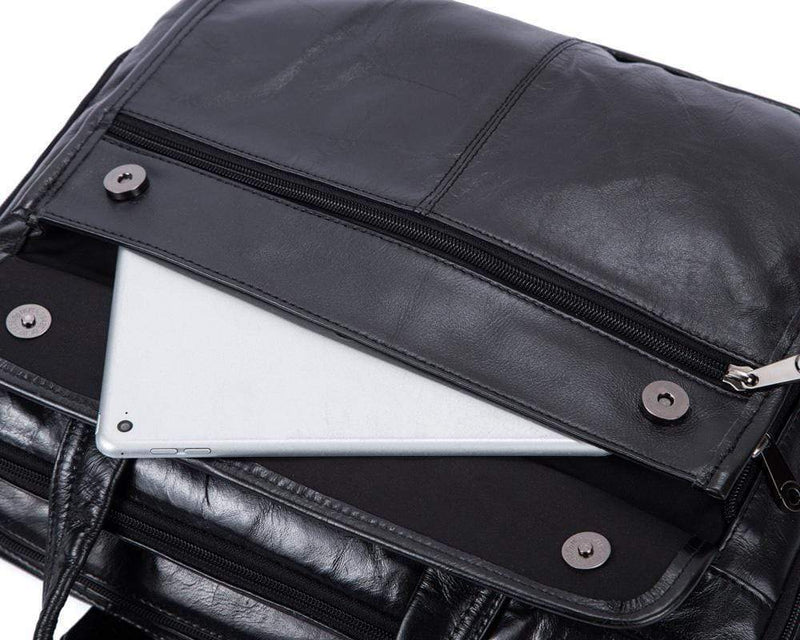 Rossie Viren  Men's Vintage Cowhide Leather Luggage Slim Briefcase-4