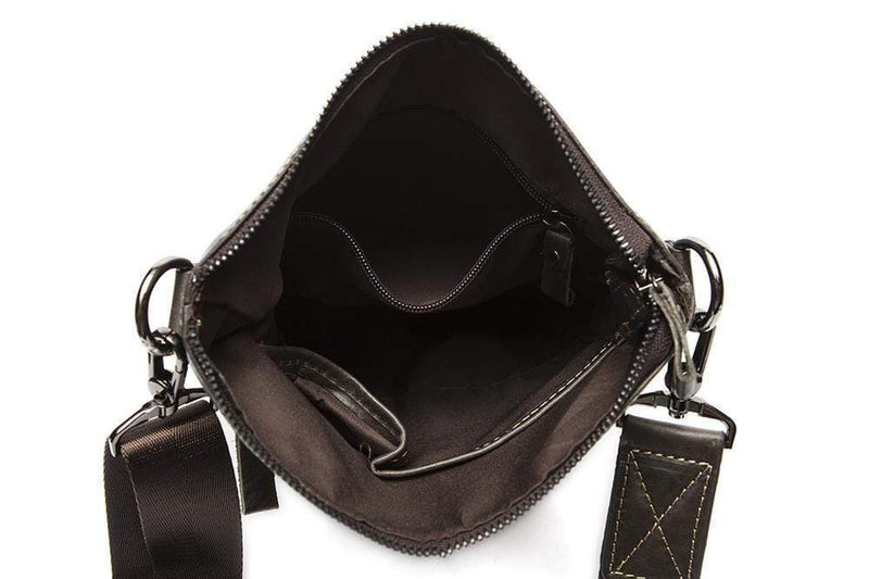 Rossie Viren Men's Vintage Cowhide Leather Voyager Small Messenger Bag-9