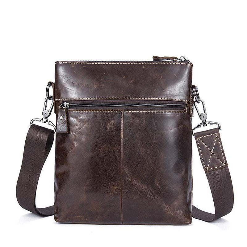 Rossie Viren Men's Vintage Cowhide Leather Voyager Small Messenger Bag-6