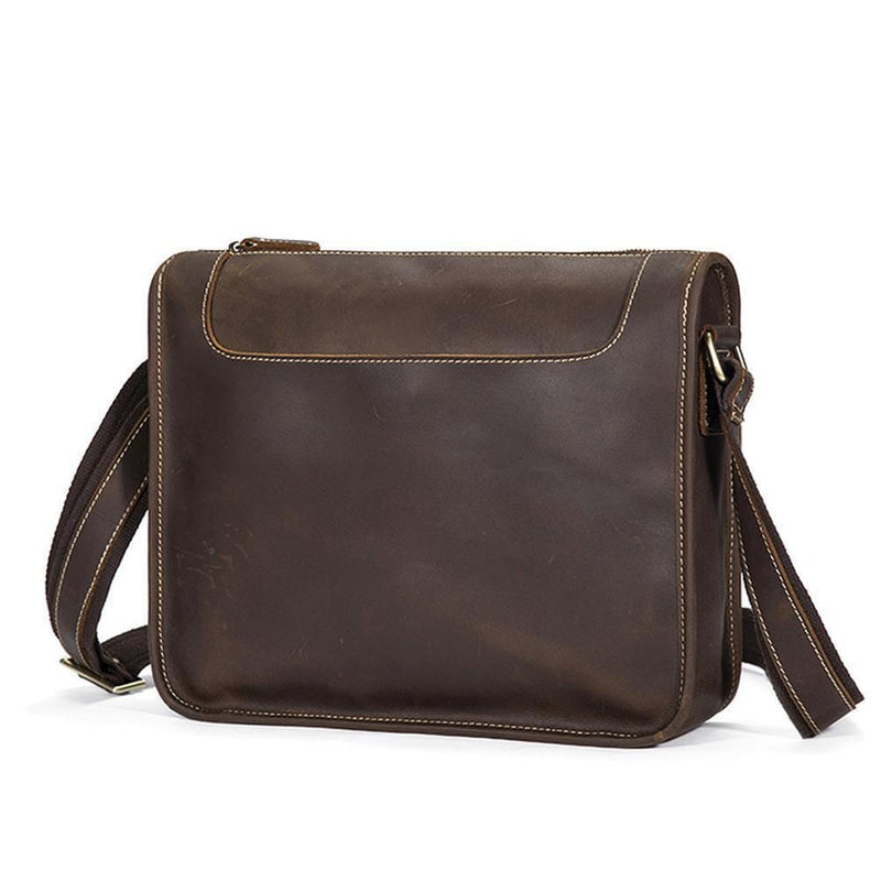 Rossie Viren  Men's Vintage  Leather Satchel Messenger Crossbody Bag-2