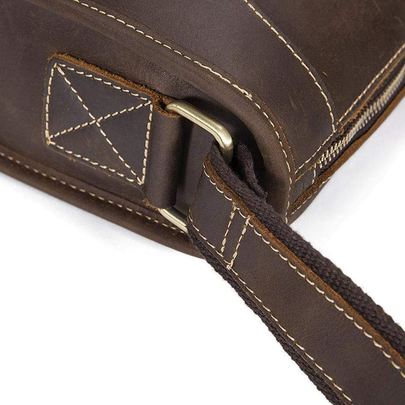 Rossie Viren  Men's Vintage  Leather Satchel Messenger Crossbody Bag-5