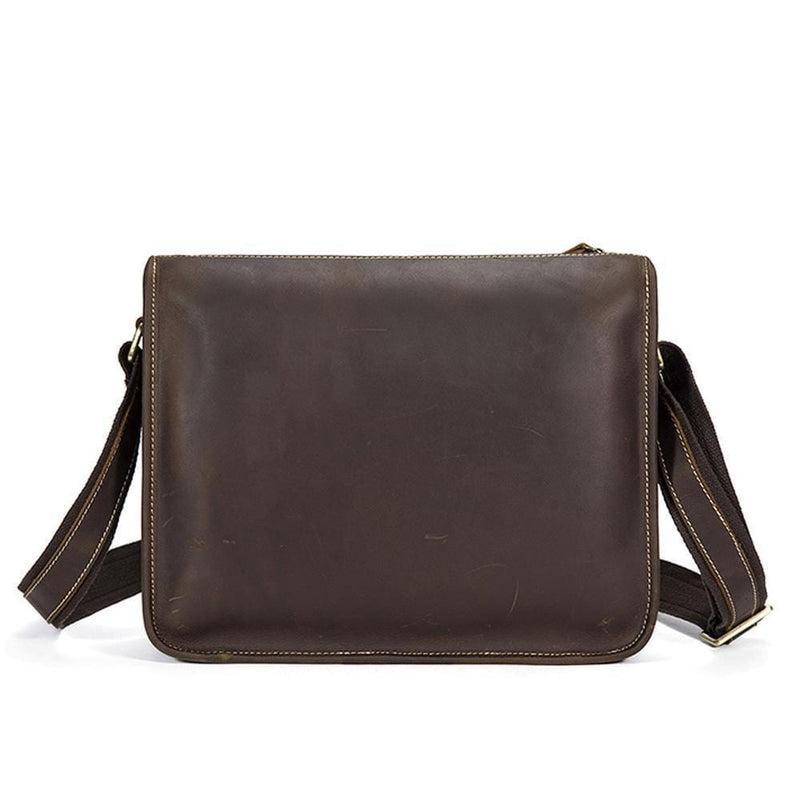 Rossie Viren  Men's Vintage  Leather Satchel Messenger Crossbody Bag-4