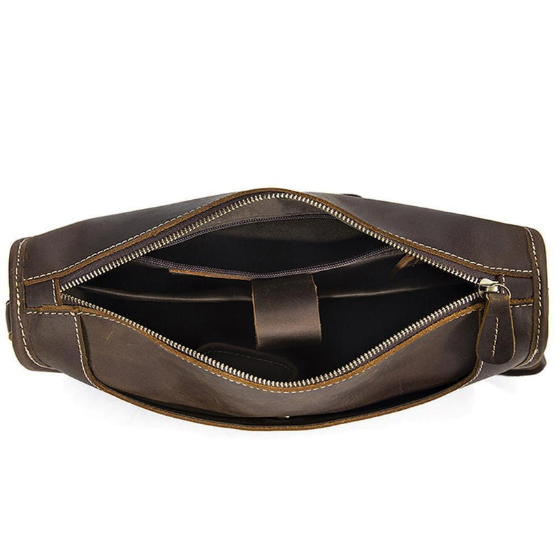 Rossie Viren  Men's Vintage  Leather Satchel Messenger Crossbody Bag-10