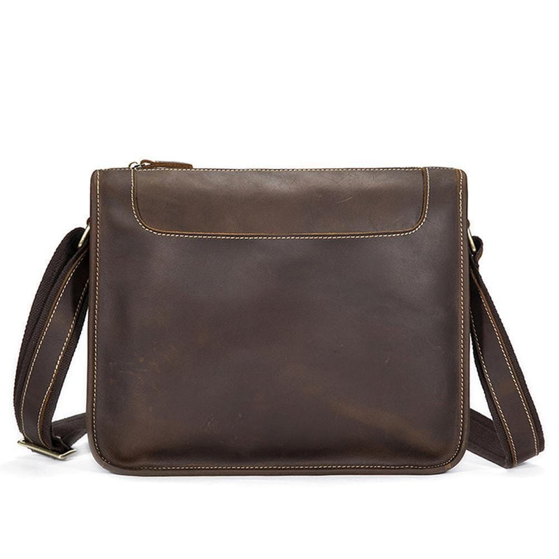 Rossie Viren  Men's Vintage  Leather Satchel Messenger Crossbody Bag-0