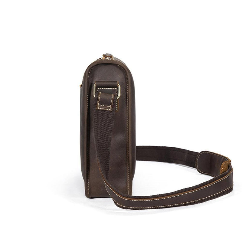 Rossie Viren  Men's Vintage  Leather Satchel Messenger Crossbody Bag-3