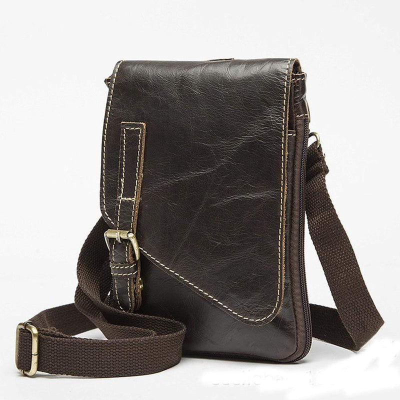 Rossie Viren Men Vintage Leather Small  Messenger Bag-7