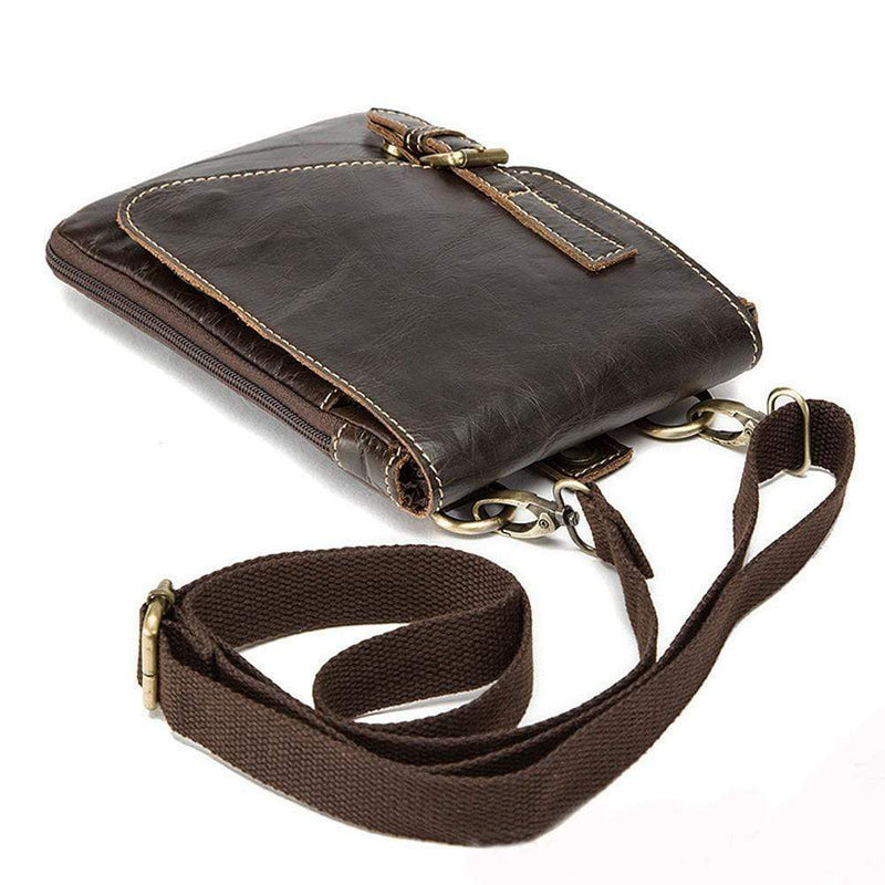 Rossie Viren Men Vintage Leather Small  Messenger Bag-5