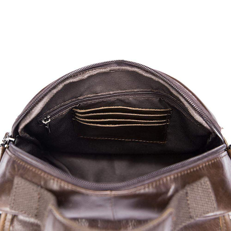 Rossie Viren  Mens Vintage  Leather Handbag Cross Body Single Shoulder Briefcase Black Messenger Bag-7