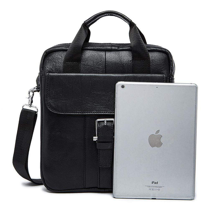 Rossie Viren Vertical Vintage Leather Laptop/Tablet Messenger Bag-2