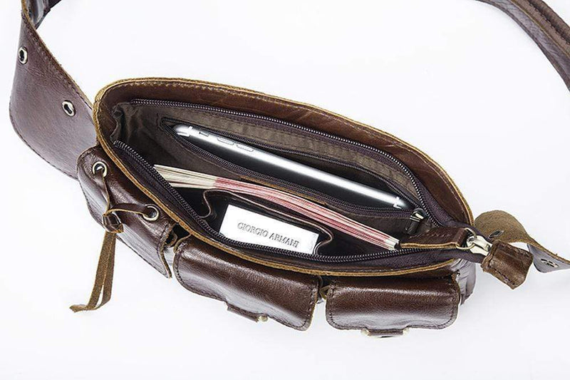 Rossie Viren  Vintage Brown Waist  Shoulder Bag-6
