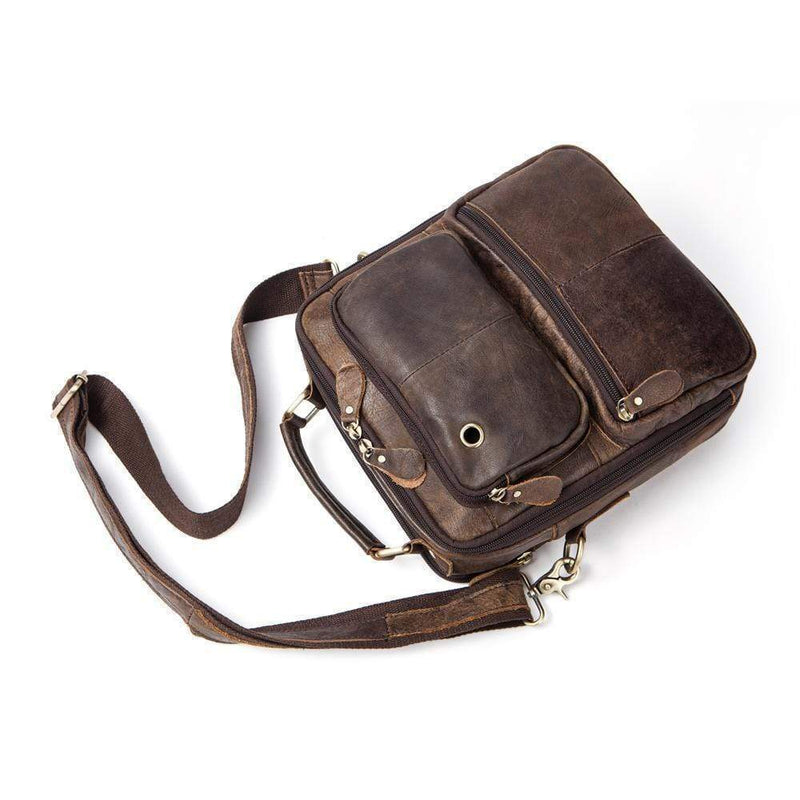 Rossie Viren  Vintage Crossbody Bag Two Pockets Front With Grab Handle And Long Shoulder Strap-11