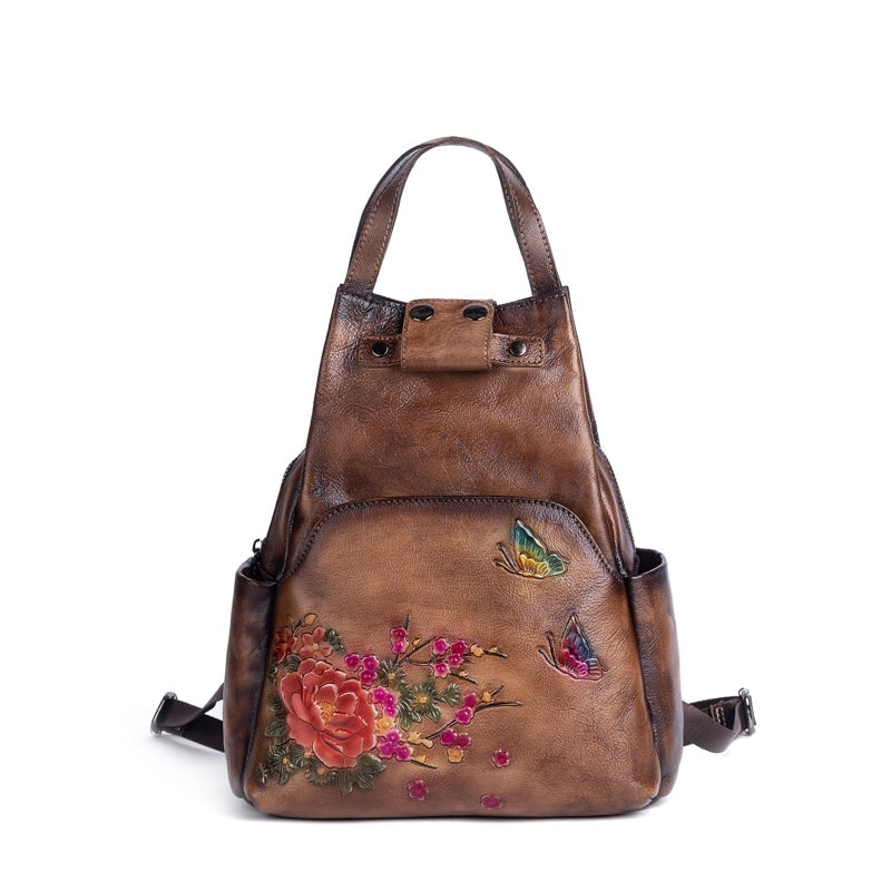 Rossie Viren Vintage Leather Backpack, Leather Rucksack, Womens Backpack, Gift for her-3