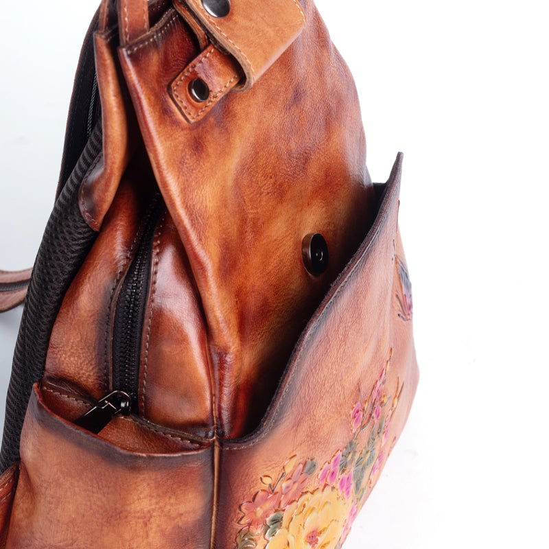 Rossie Viren Vintage Leather Backpack, Leather Rucksack, Womens Backpack, Gift for her-16