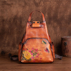 Rossie Viren Vintage Leather Backpack, Leather Rucksack, Womens Backpack, Gift for her-5