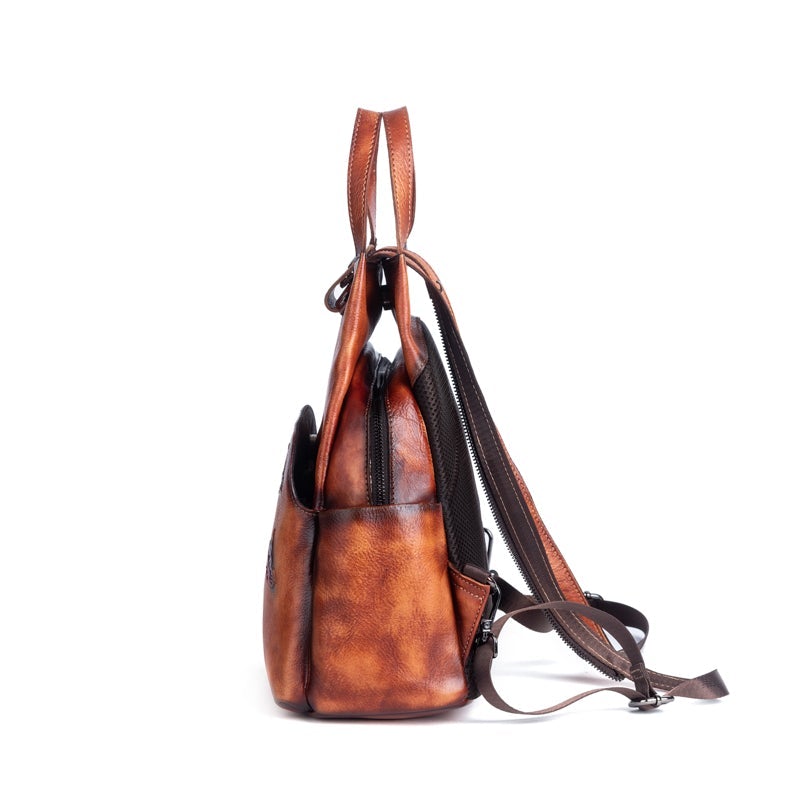 Rossie Viren Vintage Leather Backpack, Leather Rucksack, Womens Backpack, Gift for her-12