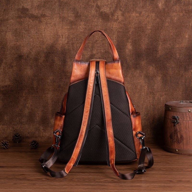 Rossie Viren Vintage Leather Backpack, Leather Rucksack, Womens Backpack, Gift for her-6